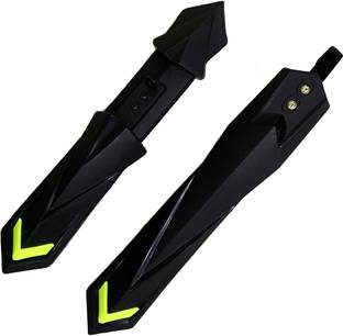 BYKING Bicycle Front & Rear Mudguard with long Patti Fitting Color- Black Yellow Full Length Front & Rear Fender
