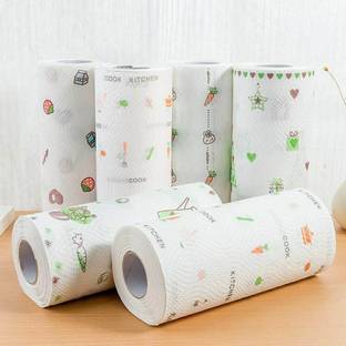 Parulenter 1 Non woven reusable washable kitchen printed tissue roll