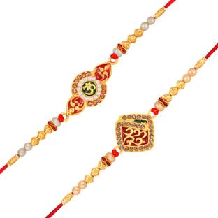 Stefan Thread RACO001003 Gold Finish Rakhi  Set