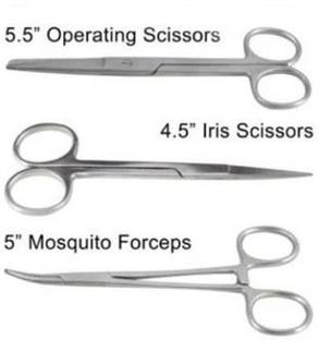 ARINEO Combo Pack of 3 Dressing Scissor Utility Forceps