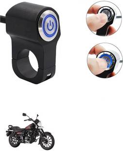 Qiisx CNC On/Off Motorcycle Handlebar Fitting With Light For Bajaj Avenger 220 Street Handle Bar Grip For Bajaj Universal For Bike