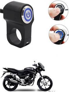 Qiisx CNC On/Off Motorcycle Handlebar Fitting With Light For Bajaj Pulsar 150 DTS-i Handle Bar Grip For Bajaj Universal For Bike