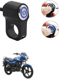 Qiisx CNC On/Off Motorcycle Handlebar Fitting With Light For TVS Star City Plus Handle Bar Grip For TVS Universal For Bike
