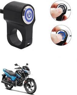 Qiisx CNC On/Off Motorcycle Handlebar Fitting With Light For Hero Glamour i3s Handle Bar Grip For Hero Universal For Bike