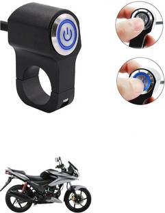 Qiisx CNC On/Off Motorcycle Handlebar Fitting With Light For Honda CBF Stunner Handle Bar Grip For Honda Universal For Bike