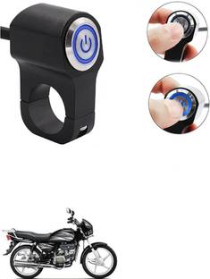 Qiisx CNC On/Off Motorcycle Handlebar Fitting With Light For Hero Splendor Plus Handle Bar Grip For Hero Universal For Bike