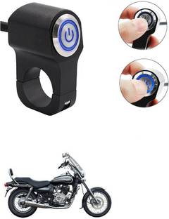 Qiisx CNC On/Off Motorcycle Handlebar Fitting With Light For Bajaj Avenger 220 DTS-i Handle Bar Grip For Bajaj Universal For Bike