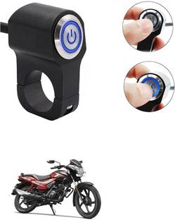 Qiisx CNC On/Off Motorcycle Handlebar Fitting With Light For TVS Star Handle Bar Grip For TVS Universal For Bike