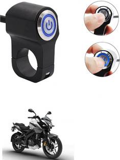 Qiisx CNC On/Off Motorcycle Handlebar Fitting With Light For Bajaj Pulsar 200 NS DTS-i Handle Bar Grip For Bajaj Universal For Bike