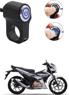 Qiisx CNC On/Off Motorcycle Handlebar Fitting With Light For TVS Raider Handle Bar Grip For TVS Universal For Bike
