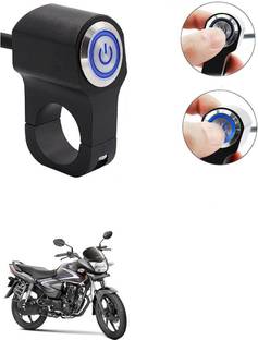 Qiisx CNC On/Off Motorcycle Handlebar Fitting With Light For Honda CB Shine Handle Bar Grip For Honda Universal For Bike