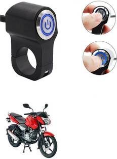 Qiisx CNC On/Off Motorcycle Handlebar Fitting With Light For Bajaj Pulsar 135 LS DTS-i Handle Bar Grip For Bajaj Universal For Bike