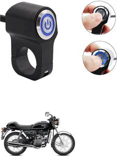 Qiisx CNC On/Off Motorcycle Handlebar Fitting With Light For Hero Splendor Pro Handle Bar Grip For Hero Universal For Bike