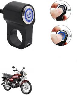 Qiisx CNC On/Off Motorcycle Handlebar Fitting With Light For Hero HF Dawn Handle Bar Grip For Hero Universal For Bike