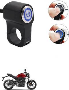 Qiisx CNC On/Off Motorcycle Handlebar Fitting With Light For Honda CB300R Handle Bar Grip For Honda Universal For Bike