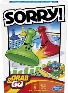 Hasbro Gaming Sorry Grab & GO Board Game for Kids Ages 8 and Up Party & Fun Board Game