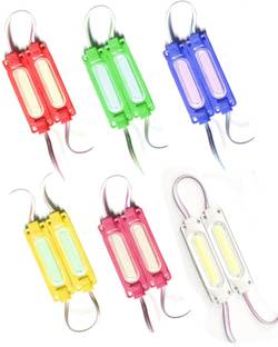 Wizzo (2 Pc Each Red Green Blue Yellow White Pink) 12 Pcs 12V DC Capsule 2W LED Module Car Fancy Lights