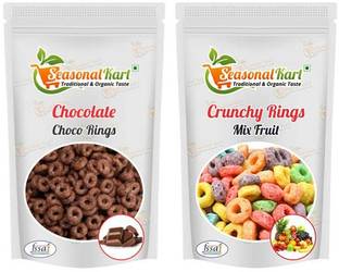 Seasonal Kart Combo Pack of Breakfast Cereal, Choco Rings & Fruit Rings 400g Each Total 800g Pouch