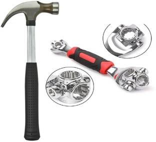 SKENTERPRISES Combo of 48 in 1 tiger wrench & Rubber Handle Straight Curved Claw Hammer Standard Screwdriver