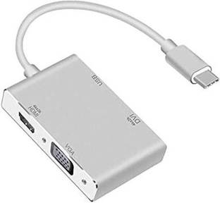 microware  TV-out Cable USB Type C to 4K HDMI, VGA, DVI Adapter