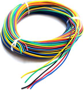 Wizzo (10 Meters) 14-36 Multi Colour Wire {2 Mtr Each Red, Green, Blue, Yellow, Black} Electronic Components Electronic Hobby Kit