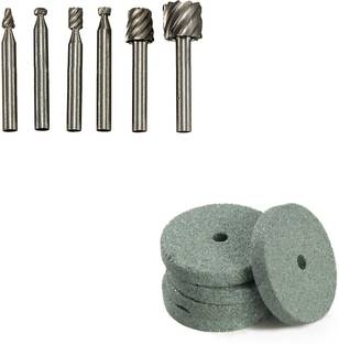 Digital Craft 6Pc HSS Rotary Burs Set & Grinding Wheel Power & Hand Tool Kit