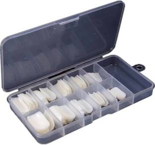 UniTale 100 Pcs Celeb Style Reusable Fake Nails Extension Empress Curve With Strong Glue Natural White