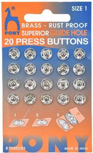 Hunny - Bunch HUNNY- BUNCH Premium Pony Press Buttons (Snap Fasteners) Bra, Buttons Brass Buttons