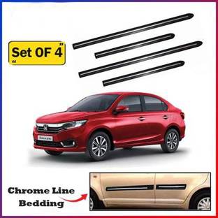 Bubu Car door side chrome line beading for Honda Amaze car (set of 4) Car Beading Roll For Door