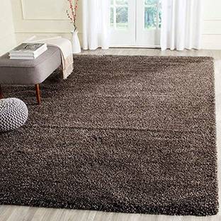 Shag Weaving Brown Polyester Carpet