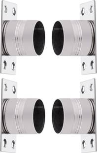 DecorDepo Silver Curtain Knobs, Rod Rail Bracket Metal