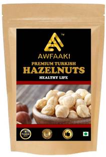 AWFAAKI HAZELNUTS TURKISH / PREMIUM UNSALTED WHOLE HAZELNUTS / RAW HAZEL NUT 500 GM Hazelnuts