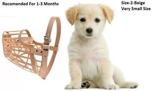 Just Kidding Dog Mouth Cover Muzzle-1 Piece,Beige, Size-2 for Small Breed (Pack of 1) Small Strips Dog Muzzle