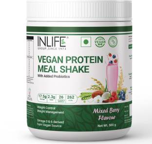 INLIFE Vegan Plant Based Nutritional Meal Replacement Shake for Men and Women, 500g Plant-Based Protein