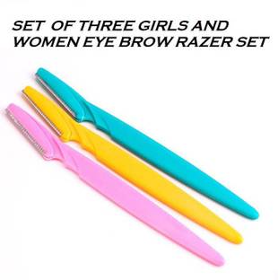 YAWI SET OF THREE MULTI COLOR EYE BROW, UPPER LIPS RAZOR SET, Men & Women