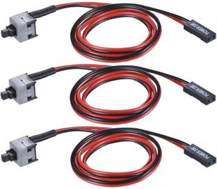 LipiWorld  TV-out Cable (Pack Of 3) 2 Pin SW PC Desktop Power Cable On/Off Button ATX Computer Cord
