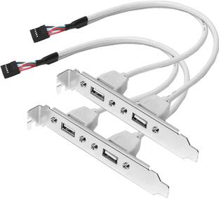 LipiWorld (Pack of 2) 2 Port USB 2.0 Cable Adapter Converter Motherboard Rear Panel Extension Bracket to 9 Pin Motherboard Header Expansion Card