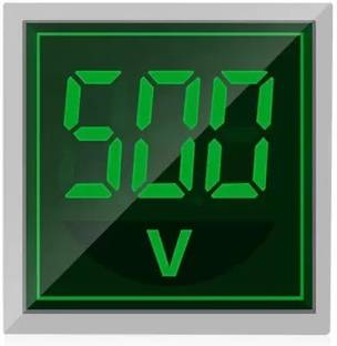 Gadariya King 1 pcs green Digital Volt Meter LED Signal Lamp,Measur 60-500 V AC, SQUARE Green Voltmeter