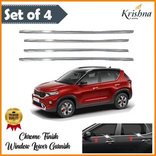 KRISHNA AUTO Lower Window Garnish (Chrome) Compatible withKIA Sonet 2021 Chrome Kia 1 Series Side Garnish