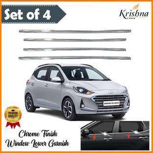 KRISHNA AUTO Lower Window Garnish (Chrome) Compatible with Hyundai I10 Grand Nios Model 2019 Chrome Hyundai Grand i10 Side Garnish