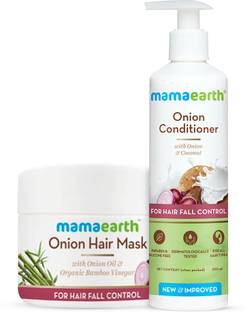 Mamaearth Reverse Hair Fall Combo: Onion Shampoo 250ml + Onion Hair Mask 200ml