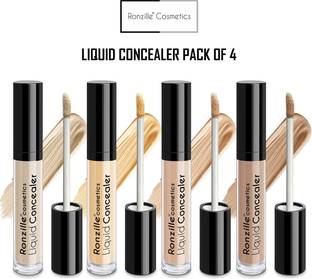 RONZILLE High Definition Pro Liquid Concealer and Contour Pack of 4 ( Medium Beige, Granola, Sand Sable, Hazelnut) ( 9 Gm each) Concealer