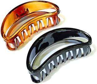 Myra Collection Plastic D Shape Big Hair Clutcher Clip for Women PACK OF 2 Hair Clip