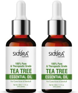 Skiura Nature Pure Tea Tree Oil For Anti Dandruff, Anti Hair Fall & Hair Growth Combo of 2 Hair Oil
