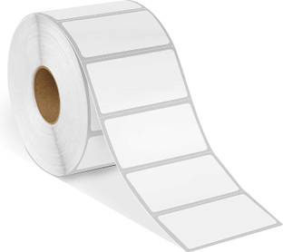 LRS 50x25 Direct Thermal Barcode Label Sticker - 2 x 1 inches - 50mm x 25mm - 1000 Labels Per Roll - White Self Adhesive Sticker for Barcoding Paper Label