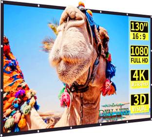 Dev Lite Premium 130 Inch- 9.5FTx 5.3FT (Anti-Creased) (Foldable) (Anti-Light) 16:9 4K Eyelet HG Projector Screen (Width 288 cm x 162 cm Height)