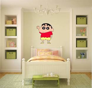 Jump up 30 cm Vinyl Shinchan Wall Sticker, Multicolour (Size:- 25cm X 30cm) Self Adhesive Sticker
