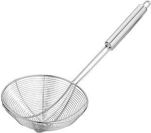 heet Stainless Steel Frying Jaro For Kitchen Big Size jaro With Good Grip Handle Tea Strainer