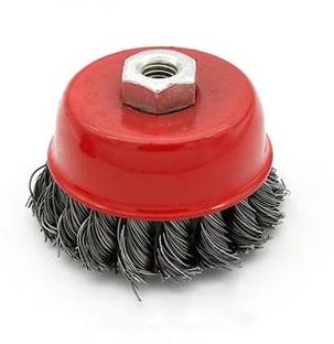 ADAWAT Twisted Cup Brush For Removing Rust,Paint,As Well As For Polishing - multi colour Wheel Brush