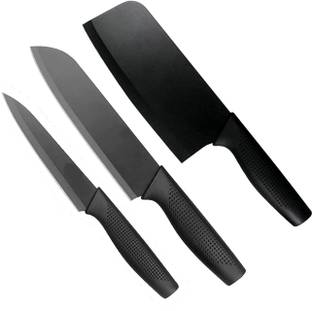 SHIDHMI 3 Pc Stainless Steel Knife Set Professional Chef’s Knife, Santoku Paring Knife Vegetable Cutting and Chopping